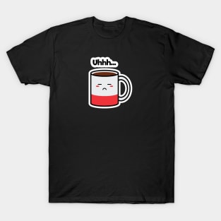 Uhhh... | Coffee | Charging | Low Battery | Cute Kawaii | Black T-Shirt